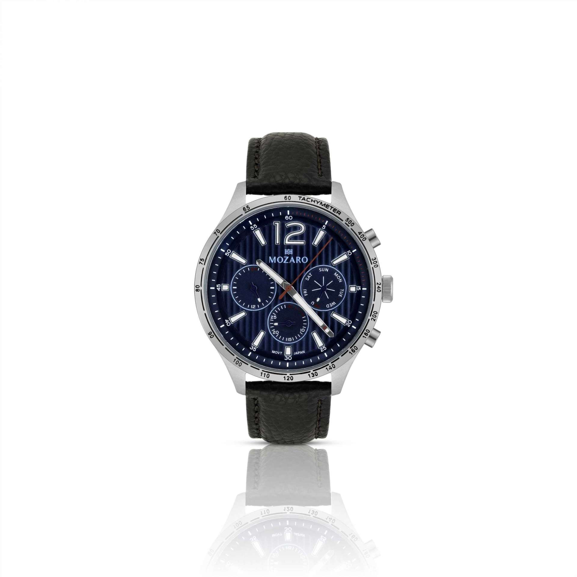 MOZARO Watch For Men with Blue Dial and Brown Leather MO-719367BLBN