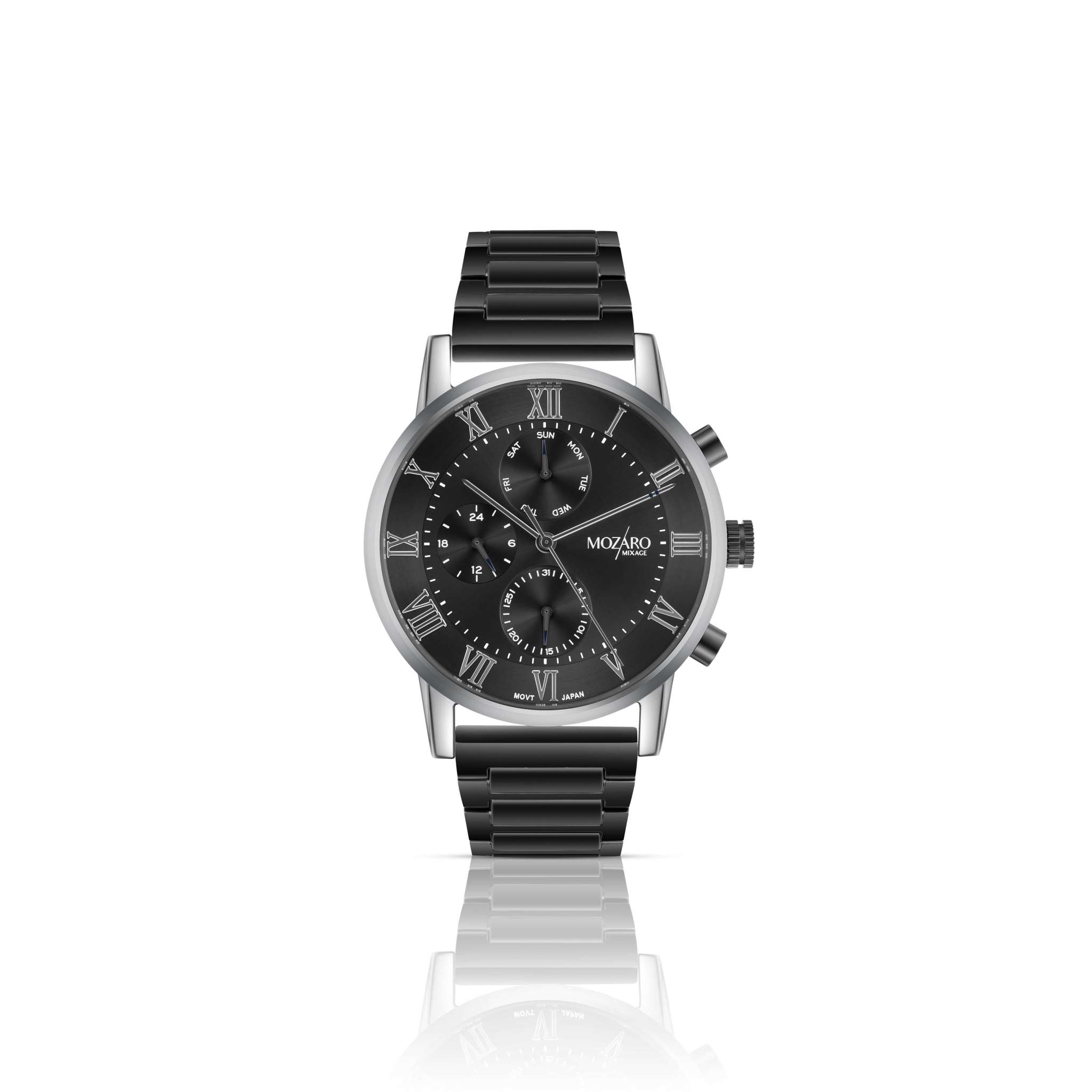 MOZRO MIXAGE Watch for Men With Black Dial and Black Stainless steel Strap MX-719351BB