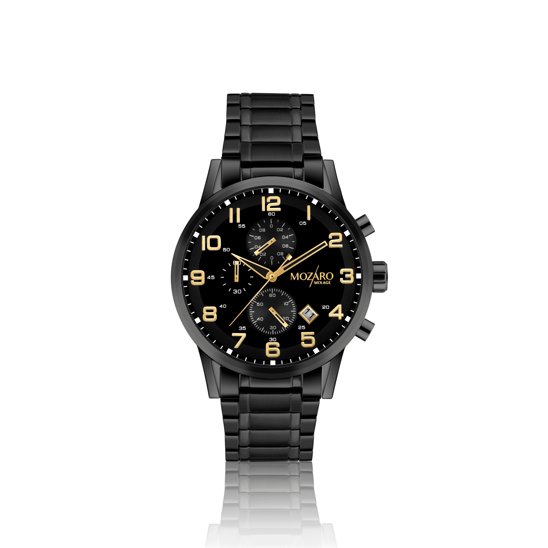 MOZARO MIXAGE Watch for Men with Black Dial and Black Stainless steel Strap MX-719357BB