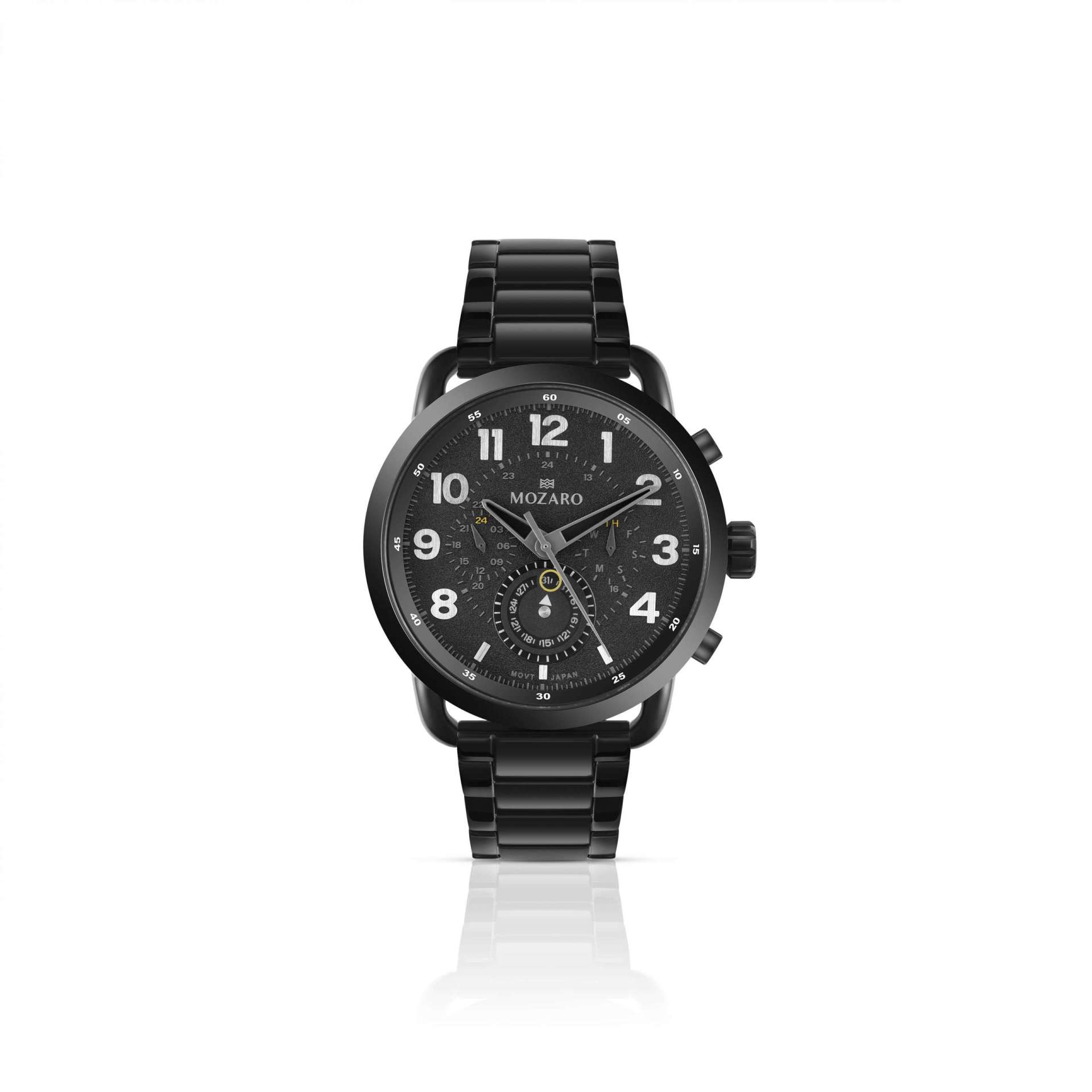 MOZARO Watch for Men with Black Dial and Black Stainless steel Strap MO-719365BB