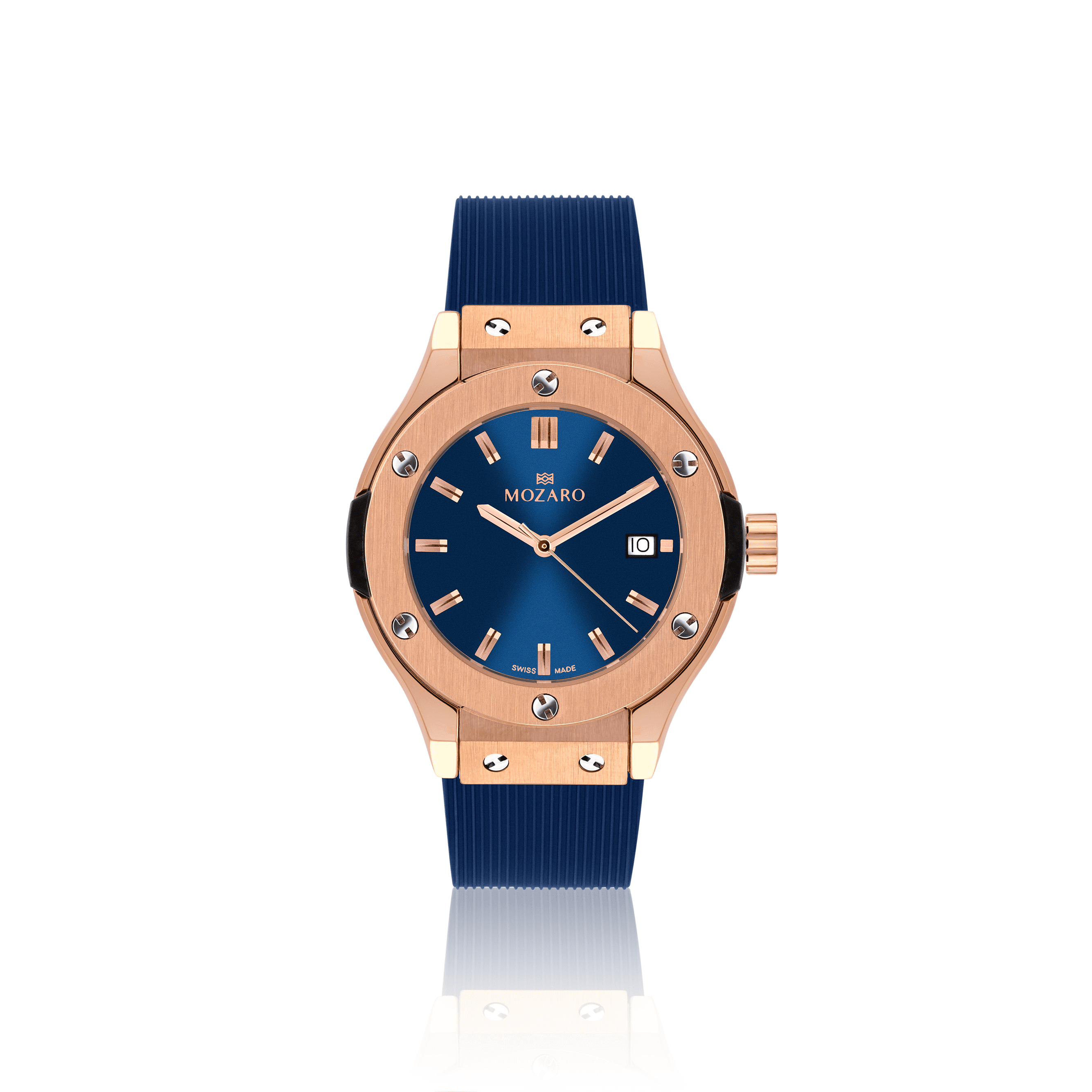 MOZARO Watch for women with Blue Dial and Blue Rubber MO-71931FBLRBL