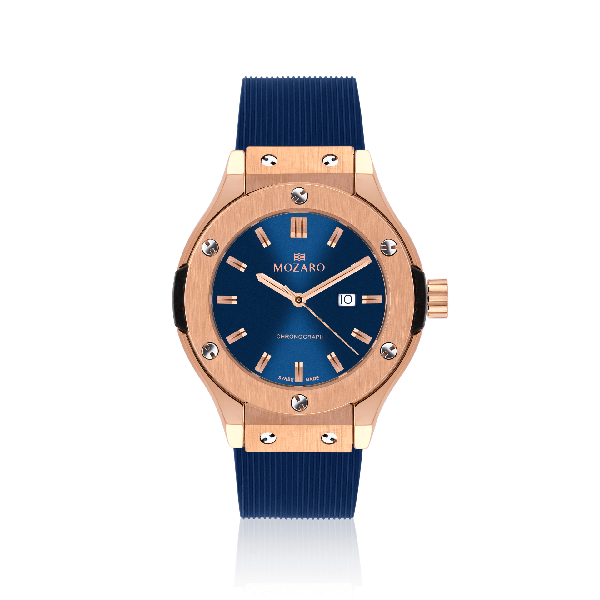 MOZARO Watch for men with Blue Dial and blue Rubber MO-71931BLRBL