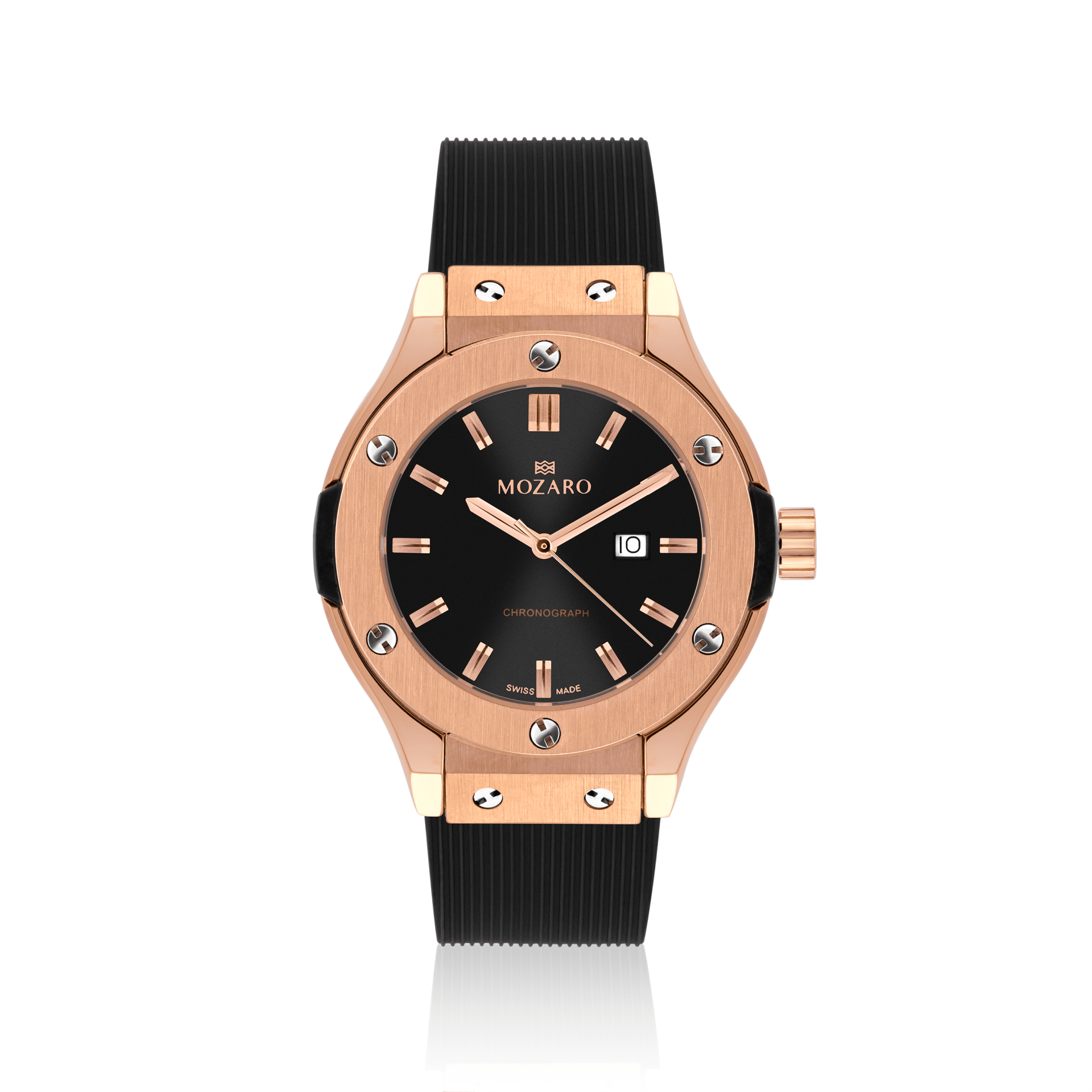 MOZARO Watch for men with Black Dial and Black Rubber MO-71931BRB