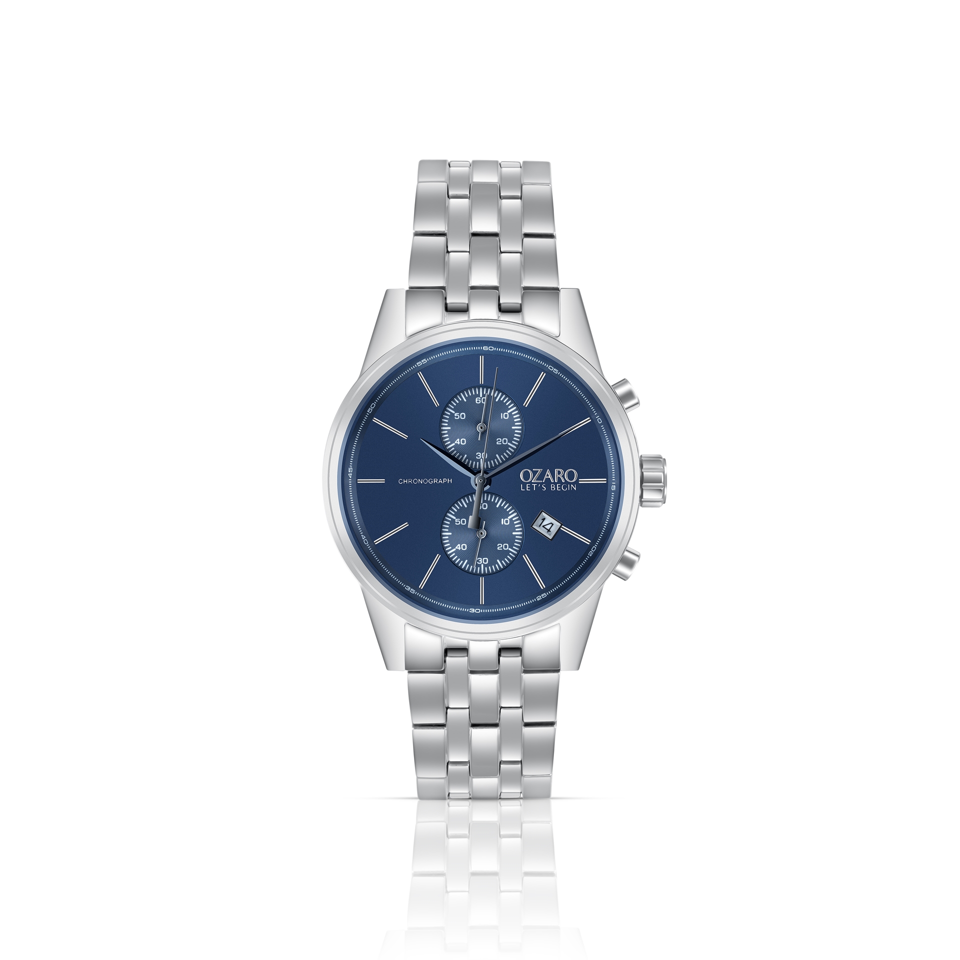 OZARO Watch For Men With Blue Dial and Silver Stainless steel Strap OZ-719361BLSS