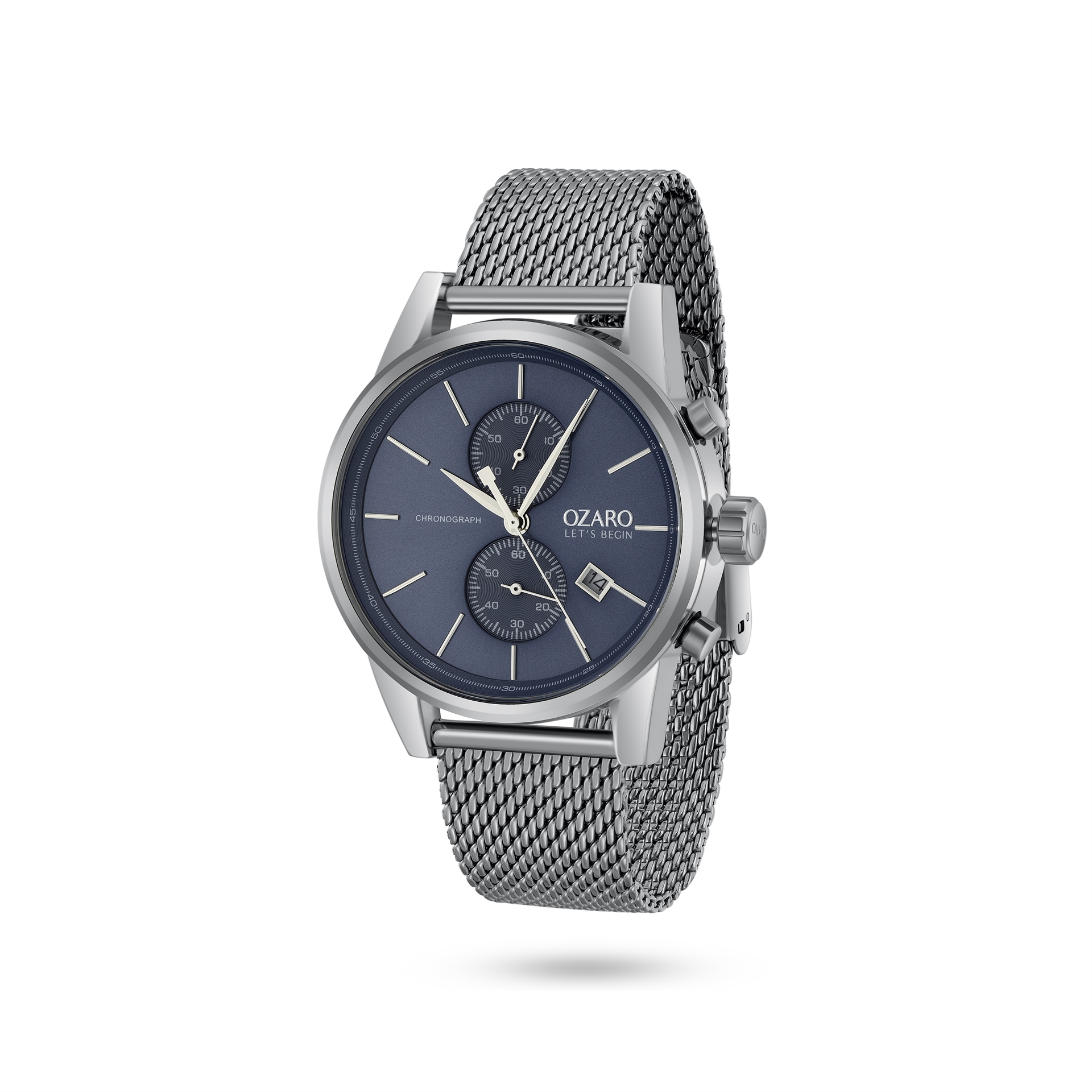 OZARO Watch For Men with Blue Dial and Sliver Stainless steel Strap OZ-719361BLS