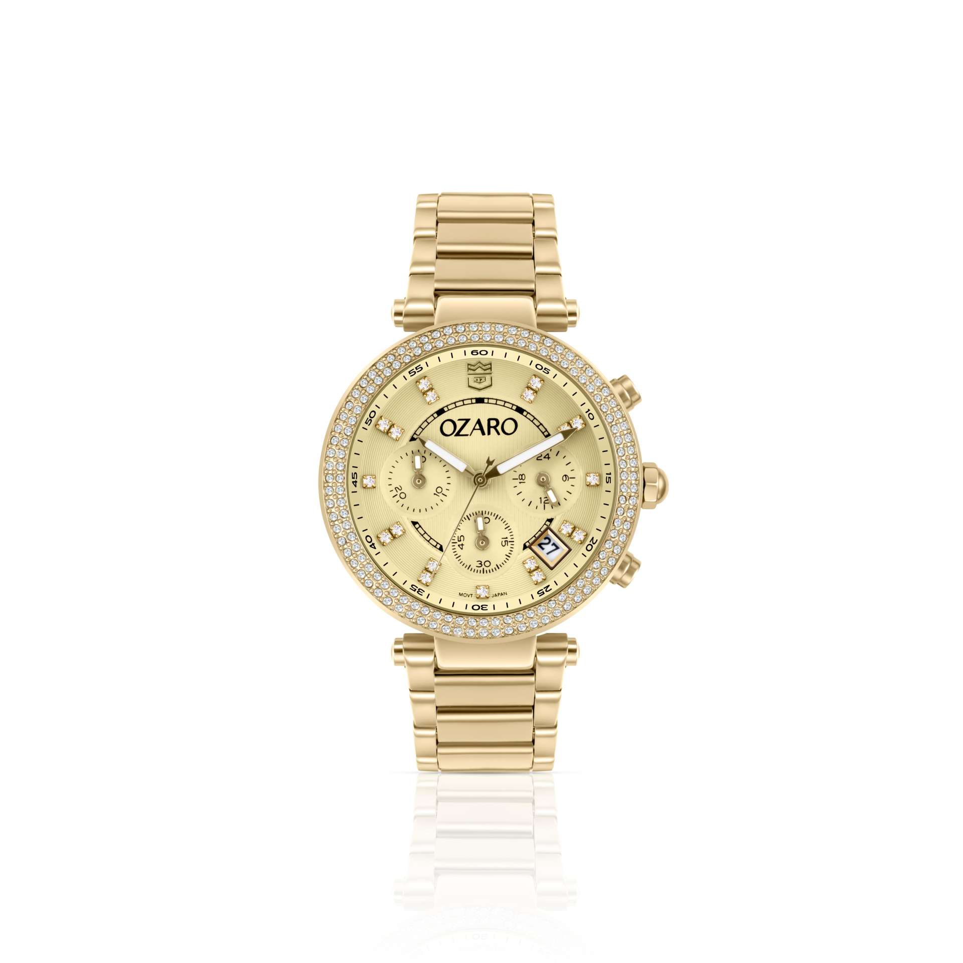OZARO Watch for Women With Gold Dial and Gold Stainless steel Strap OZ-71932GG