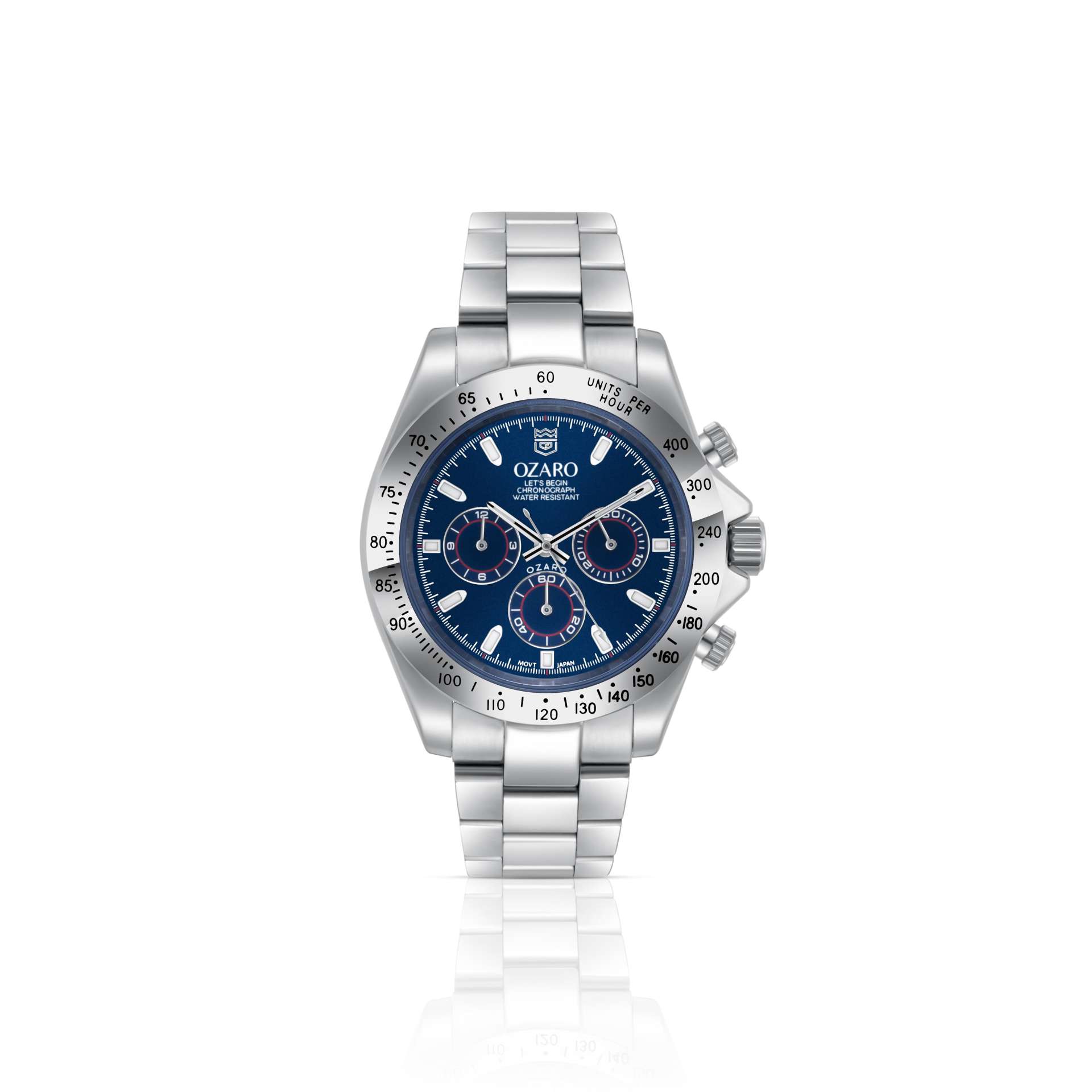 OZARO Watch for Men With Blue Dial and Silver Stainless steel Strap OZ-71934