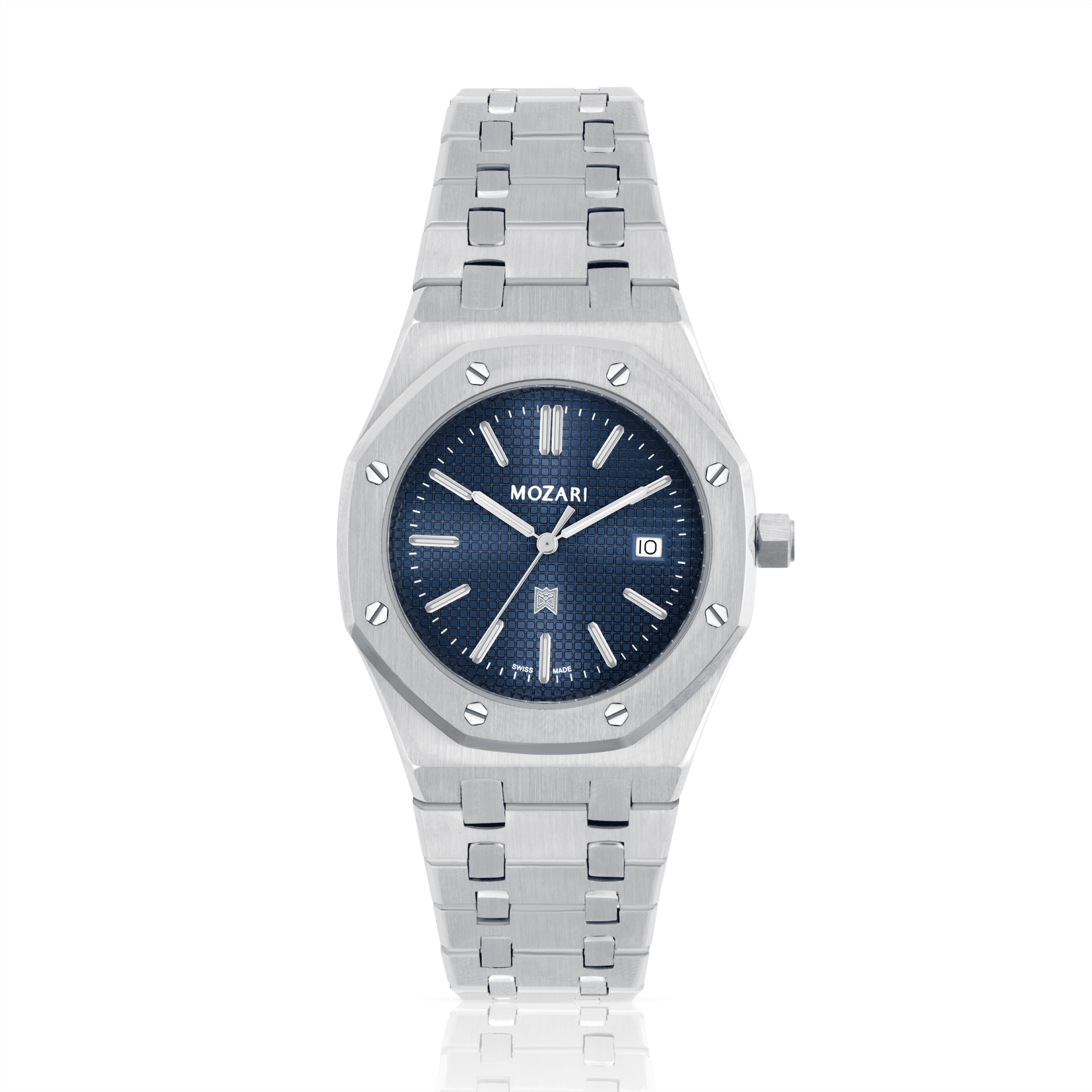 MOZARI Watch for MEN with Blue Dial Silver Stainless Steel Strap M-71982BLS