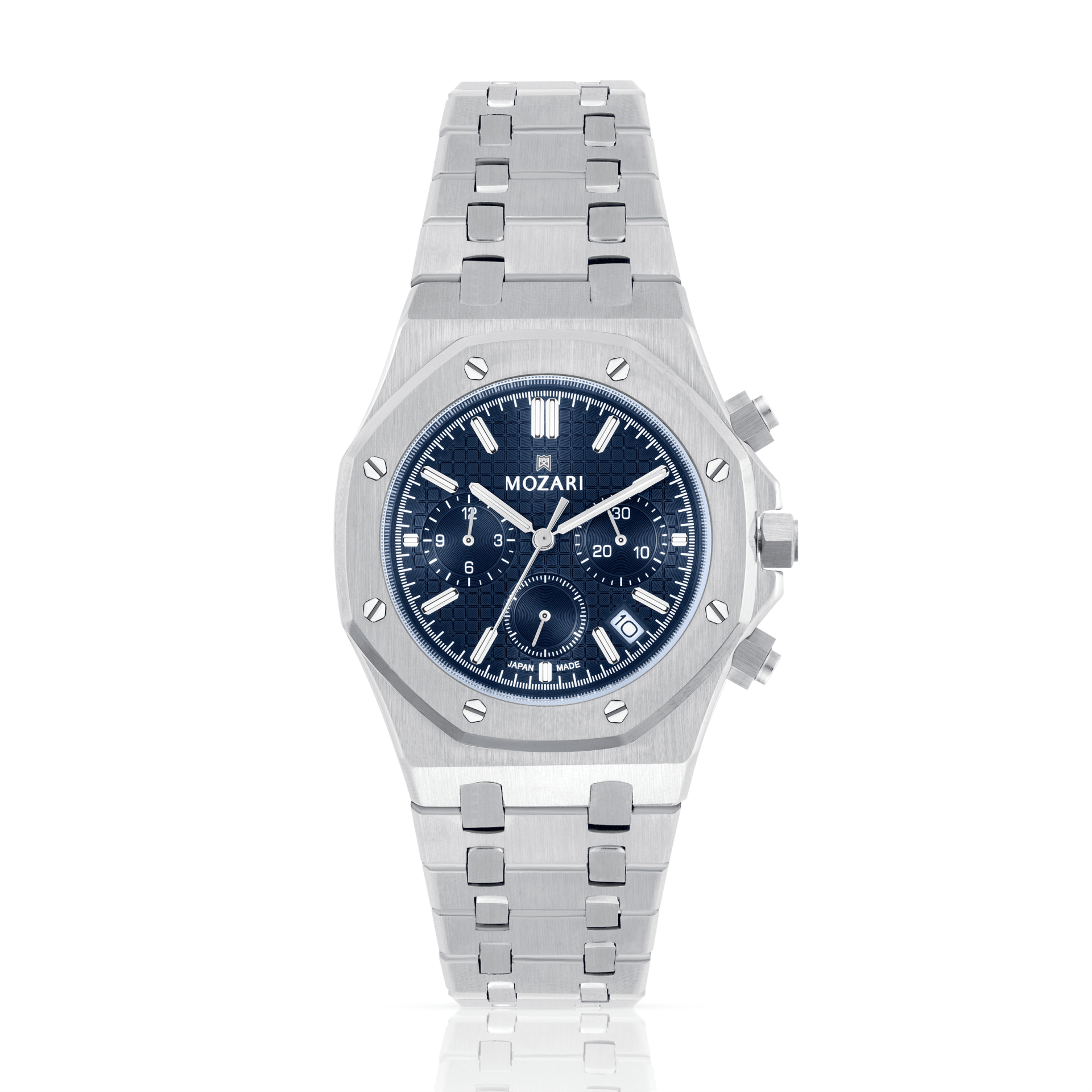 MOZARI Watch for MEN with Blue Dial Silver Stainless Steel Strap M-71982BLS