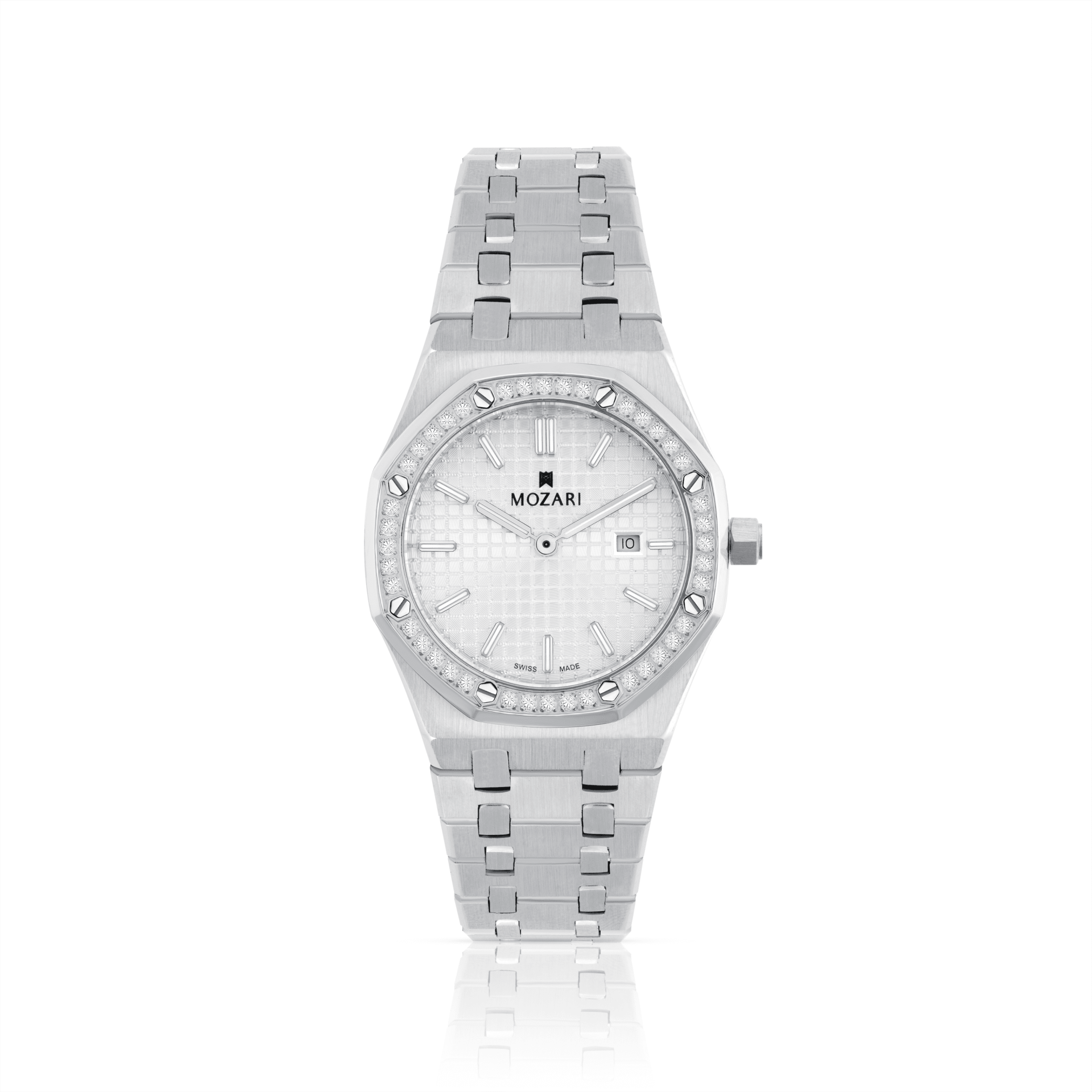 MOZARI Watch for Women with white Dial and silver Stainless Steel Strap M-71981WSD